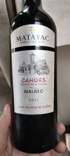 Vina Rouge sec Malbec Matayac 2021 Francija Jugozahod Cahors AOC