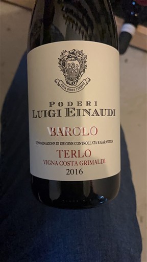 Piemonte Barolo Poderi Luigi Einaudi Terlo Vigna Costa Grimaldi 2016