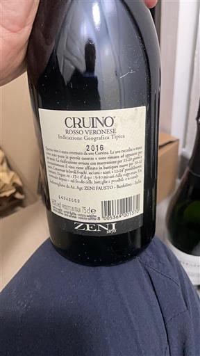 Vénétie Rosso del Veronese Zenato Cruino 2016