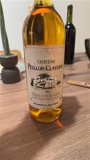 Bordeaux Sauternes Château Peillon Claverie 1998