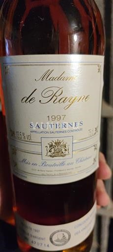 Bordeaux Sauternes Rayne Madame de Rayne 1997