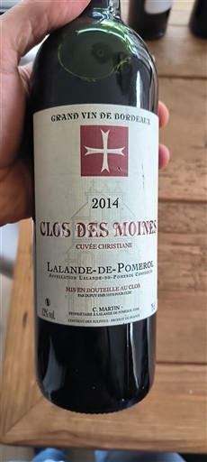 Bordeaux Lalande-de-Pomerol Clos des Moines Christiane 2014