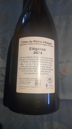 Thung lũng Rhône Côtes-du-rhône-villages Domaine Beau Mistral Elegance 2024