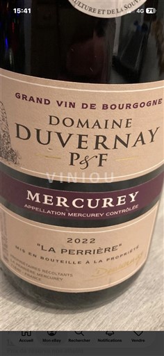 Borgogna Mercurey Domaine Vernay P&F La Perrière 2022