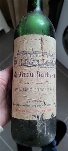 Bordeaux Côtes-de-blaye Château Barbeau Premières Côtes de Blaye 1976