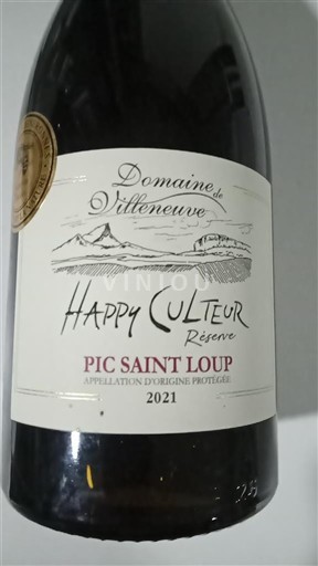 Langvedok Pic-saint-loup Domaine Villeneuve Happy Culteur Réserve 2021