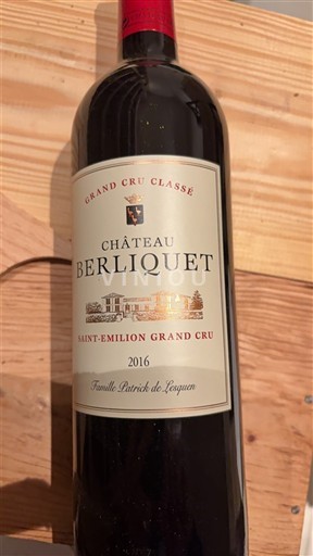 Bordeaux Saint-Émilion Grand Cru Grand Cru Château Berliquet 2016
