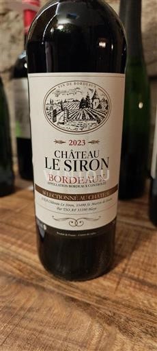 Bordeaux Château Le Siron Sélectionné au Château 2023