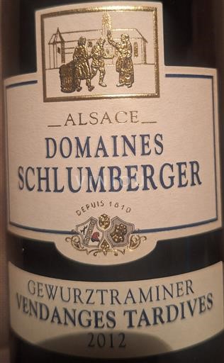 Alsácia Alsácia Grand Cru Vendanges Tardives Domaine Domaines Schlumberger 2012