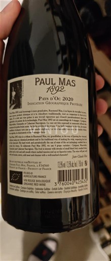 Languedoc-Roussillon Pays d'Oc Paul Mas 1892 2020