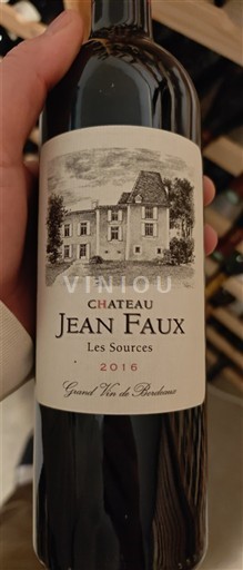 Bordeaux Bordeaux Supérieur Château Jean Faux Les Sources 2016
