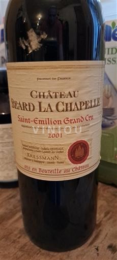 Bordeaux Saint-Émilion Grand Cru Château Beard La Chapelle 2001