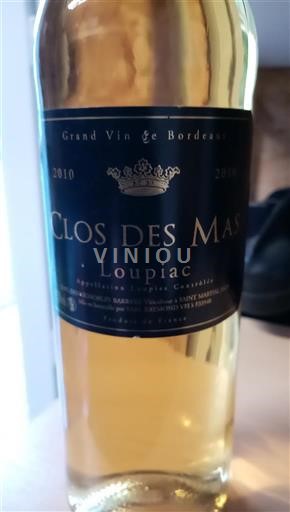 Bordeaux Loupiac Clos des Mas 2010
