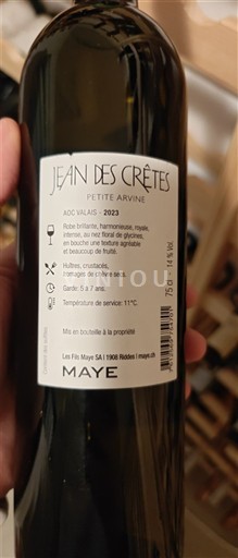 Valais Valais DOP Maye Jean des Crêtes 2023