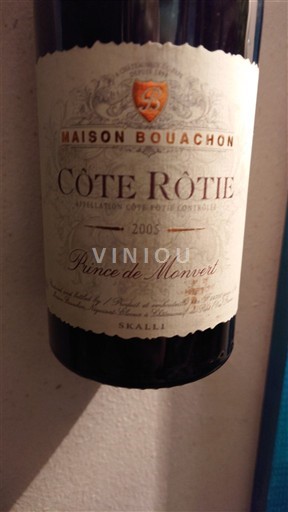 Rhônen laakso Côte-rôtie Maison Bouachon Prince de Monvert 2005