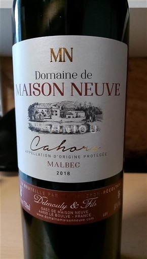 Sydväst Cahors Domaine Maison Neuve Malbec 2018