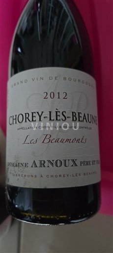Bourgogne Chorey-lès-Beaune Domaine Arnoux Père et Fils Les Beaumonts 2012