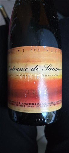 Thung lũng sông Loire Coteaux-de-saumur Domaine S Mâtins 2003
