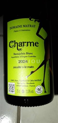 Beaujolais Không được chỉ định Domaine Matray Charme 2024