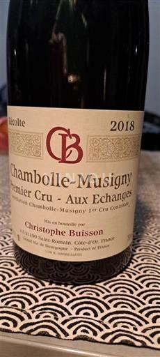Burgundy Chambolle-Musigny Premier Cru Christophe Buisson Aux Echanges 2018