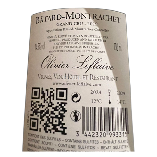 Bourgogne Bâtard Montrachet Grand Cru Olivier Leflaive 2019