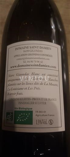 Thung lũng Rhône Gigondas Domaine Saint Damien 2024