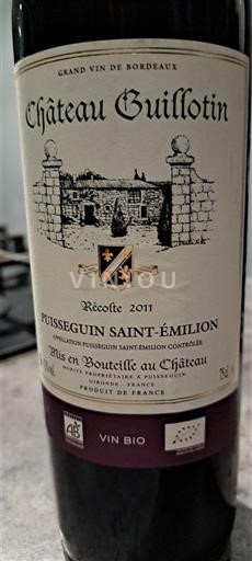 Bordeaux Puisseguin-saint-émilion Château Guillotin 2011