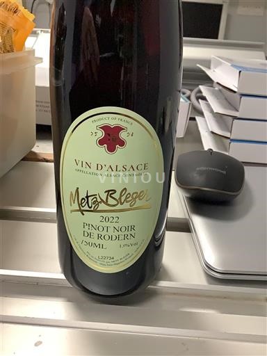 Alsace Metz Bleger Pinot Noir de Rodern 2022