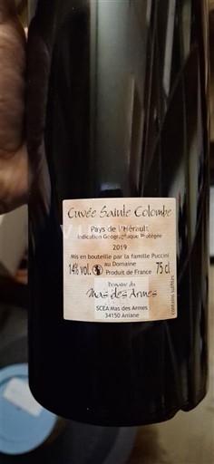 Languedoc Không được chỉ định Mas des Armes Sainte Colombe 2019