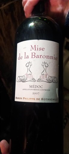 Bordeaux Médoc Baron Philippe de Rothschild Mise de la Baronnerie 2007