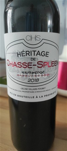Bordoja Haut-Médoc Chasse-Spleen Héritage de Chasse-Spleen 2018