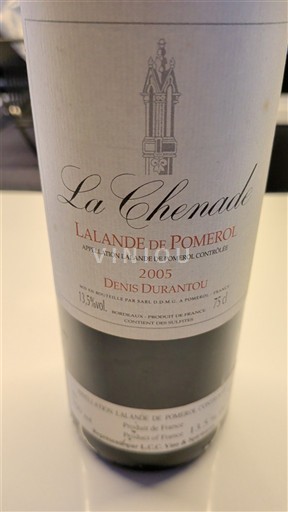 Viner Rouge sec La Chenade 2005 Frankrike Bordeaux Lalande-de-Pomerol AOC