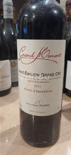 Bordeaux Saint-Émilion Grand Cru Grand Cru Grands Vins de Bordeaux Maison Boubée d'Exception 2020