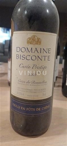 Roussillon Côtes-du-Roussillon Domaine Bisconte Prestige 2009