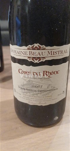 Thung lũng Rhône Côtes-du-rhône Domaine Beau Mistral Grande Réserve Gastronomique 2017