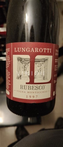 Umbría Torgiano Rosso Riserva Lungarotti Rubesco Vigna Monticchio 1997