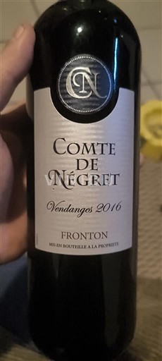 Sydvestfrankrig Fronton Comte de Négret 2016