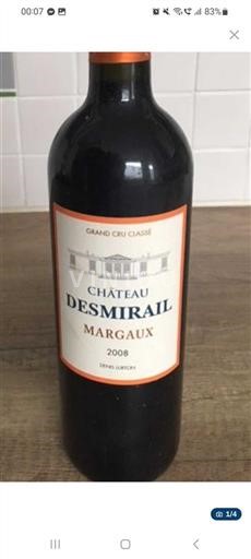 Bordeaux Margaux Grand Cru Château Smirail 2008