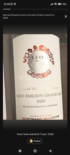 Bordeaux Saint-Émilion Grand Cru Grand Cru Bertrand Ravache Léo by Léo 2020
