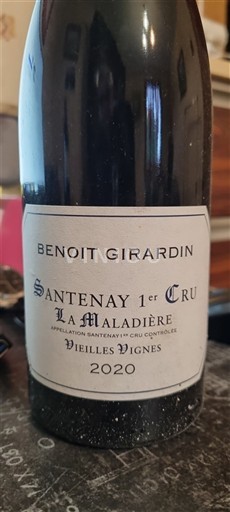 Bourgogne Ospecificerad Premier Cru Benoit Girardin La Maladière Vieilles Vignes 2020