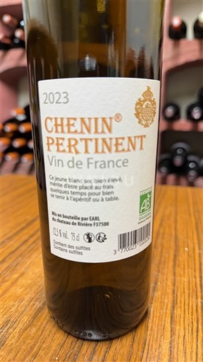 Vallée de la Loire Château Rivière Chenin Pertinent 2023