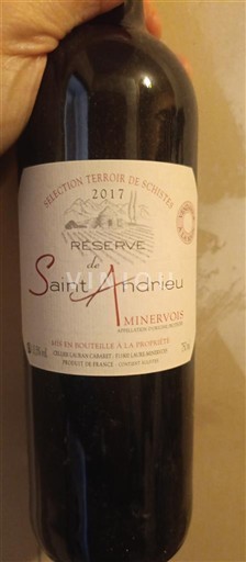 Linguadoca Minervois Saint Andrieu Réserve 2017