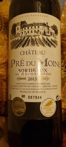 Bordeaux Château Pré du Moine 2015