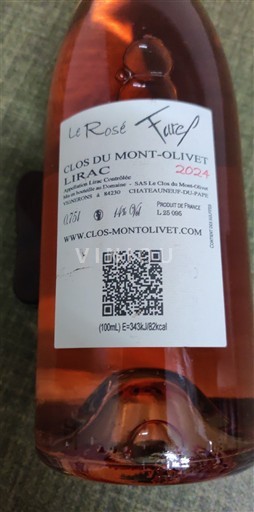 Thung lũng Rhône Lirac Clos du Mont-Olivet Le Rosé Farel 2024