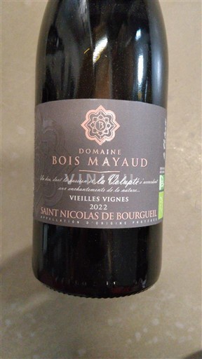 Loire Valley Saint-Nicolas-De-Bourgueil Domaine Bois Mayaud Vieilles Vignes 2022