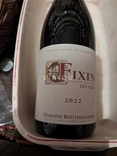 Burgundy Fixin Domaine Berthaut-Gerbet Les Clos 2022