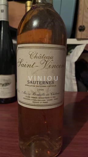 Бордо Сотерн Château Saint-Vincent 1999