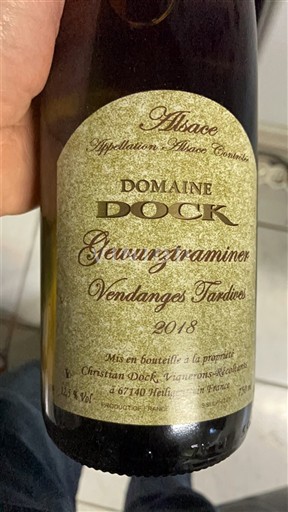 Elzas Gewurztraminer Vendanges Tardives Domaine Dock Gewurztraminer Vendanges Tardives 2018