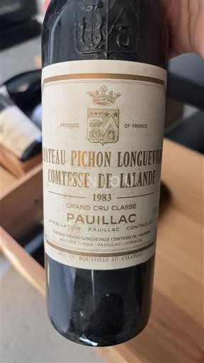 Bordeaux Pauillac Grand Cru Château Pichon Longueville Comtesse de Lalande 1983