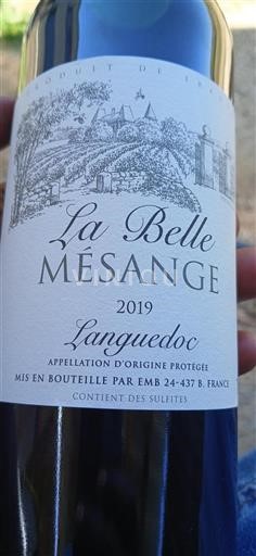 Vin Rouge sec La Belle Mésange 2019 France Languedoc AOC